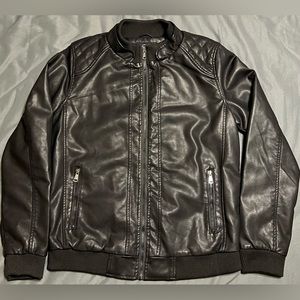 I-5 Apparel Faux Leather Bomber Jacket Size S